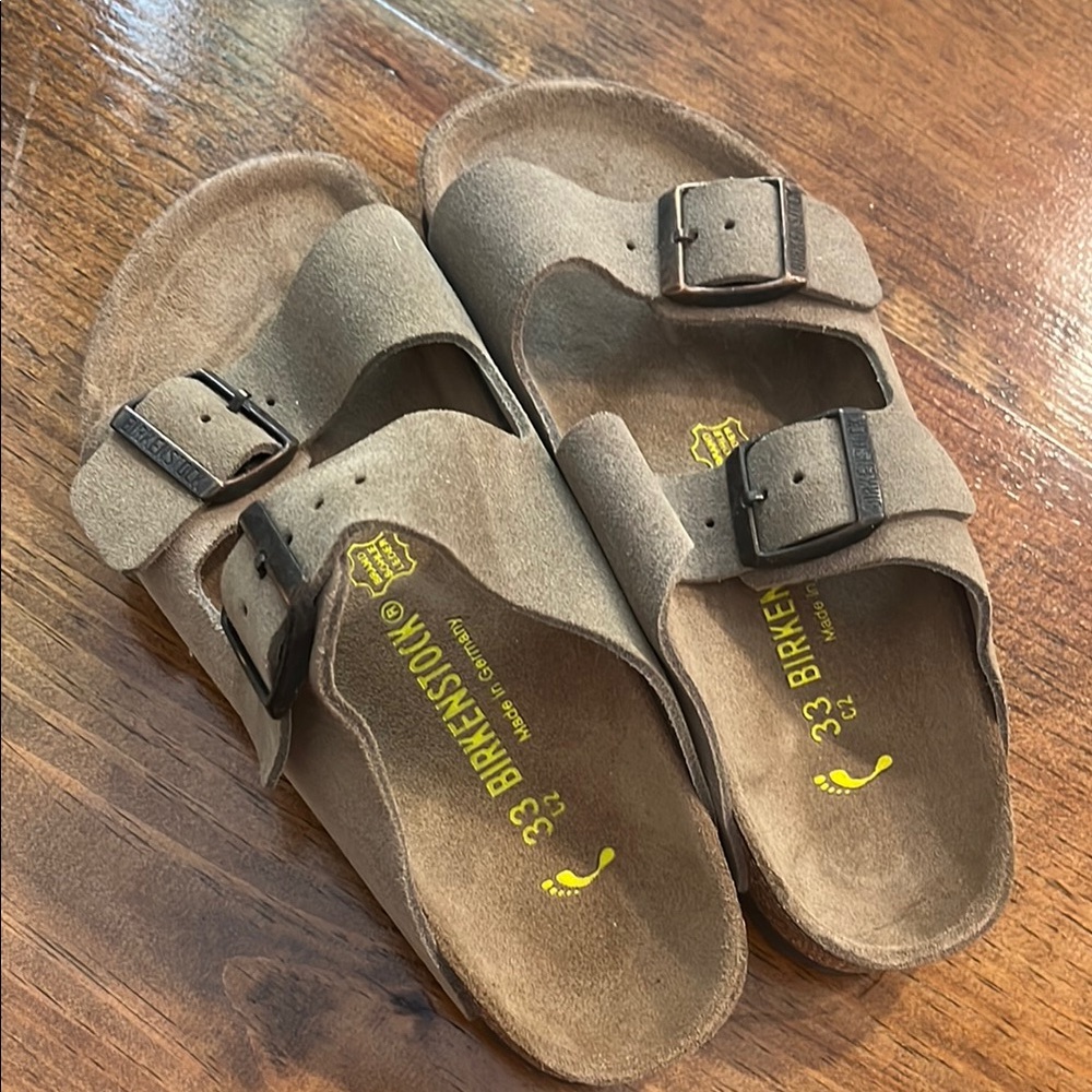 Birkenstock Brown Sandals with Adjustable Straps and Cork Footbed
